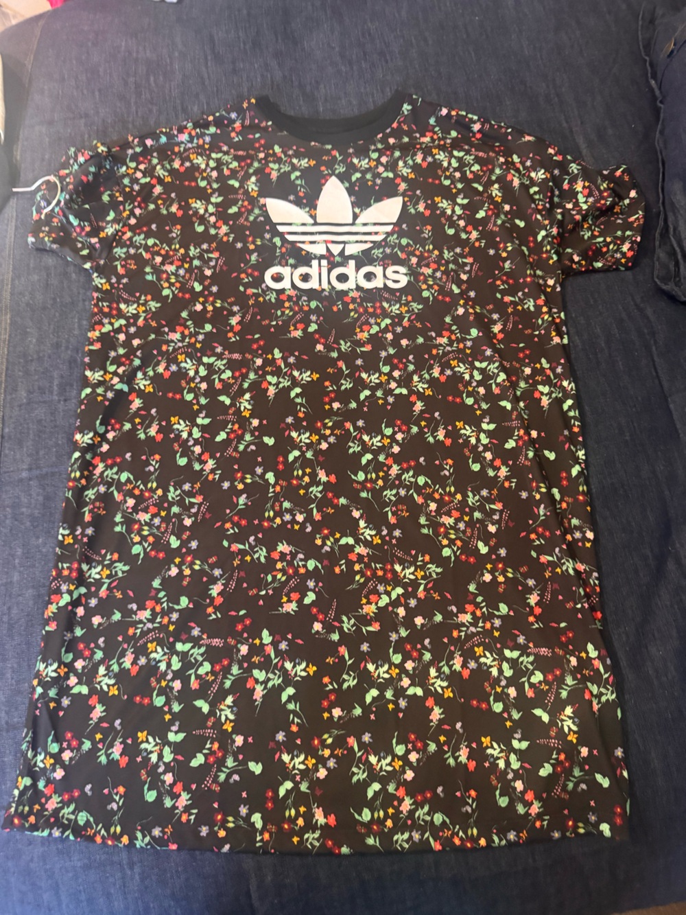 adidas Black Floral Trefoil Tee/dress